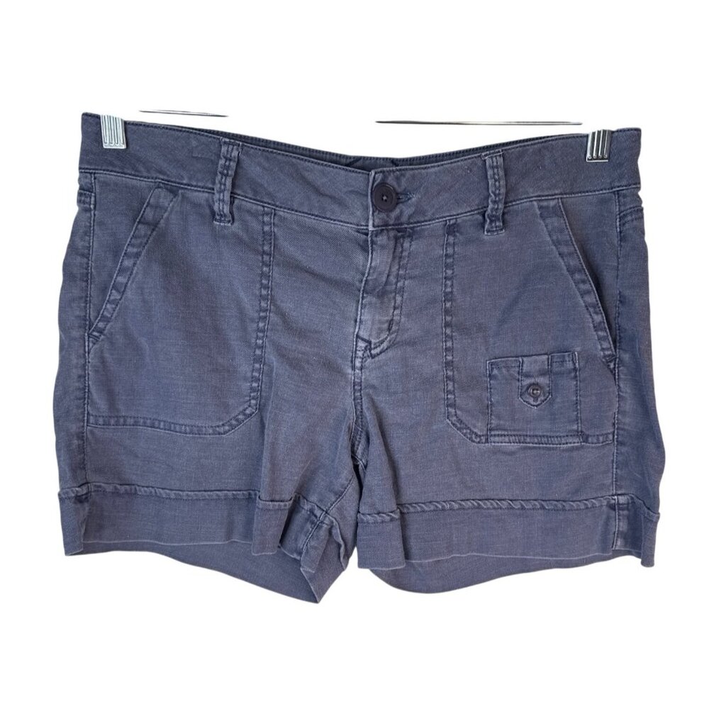 2/$30 Level 99 Linen Blend 30 Waist Casual Shorts In Soft Blue Gray Wash